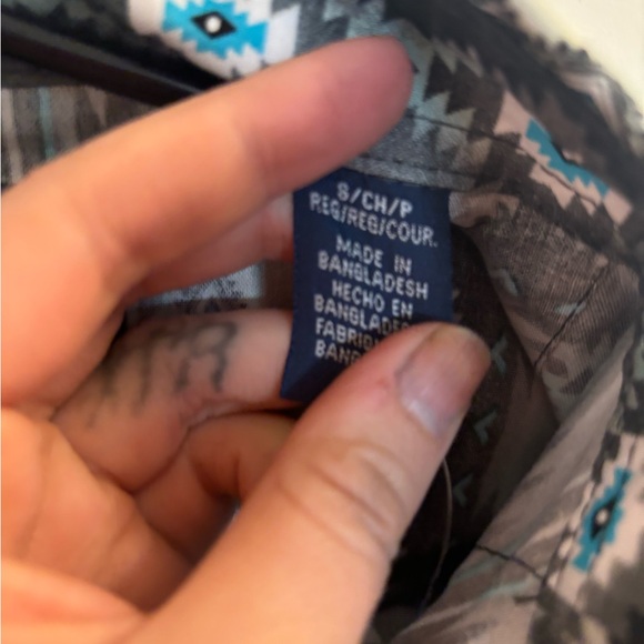 Wrangler Checotah Long Sleeve Western Snap Print Shirt Small - Picture 5 of 8